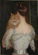 Lilla Cabot Perry Woman with Cat Germany oil painting artist